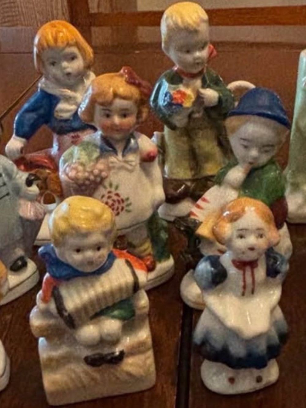 Multicolor Porcelain Children Figurine Set - Decorative Home Accent